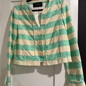 Thakoon Mint Green and Cream Striped Blazer